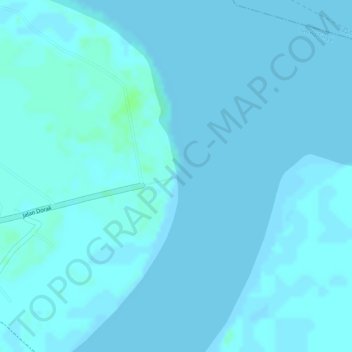 Topografisk kort Pantai Dorak, højde, terræn