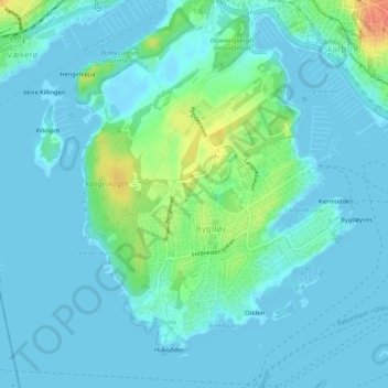 Topografisk kort Hardanger, højde, terræn
