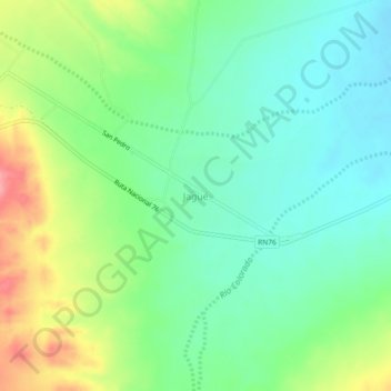 Topografisk kort Jagüé, højde, terræn