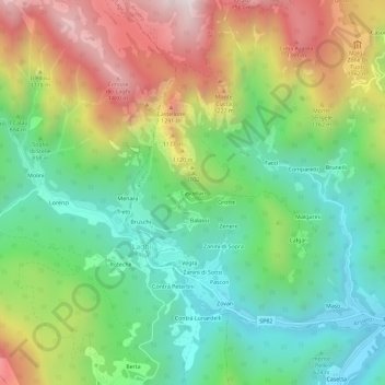 Topografisk kort Castellan, højde, terræn