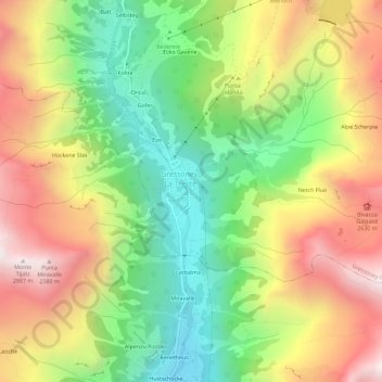 Topografisk kort Edelboden inferiore, højde, terræn