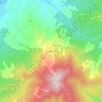Topografisk kort Ponibbiale, højde, terræn