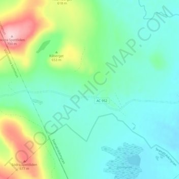 Topografisk kort Råberg, højde, terræn
