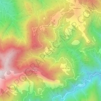 Topografisk kort Porreta, højde, terræn