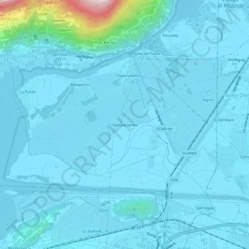 Topografisk kort Stallone Venini, højde, terræn