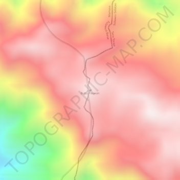 Topografisk kort Buttu Pauwan, højde, terræn