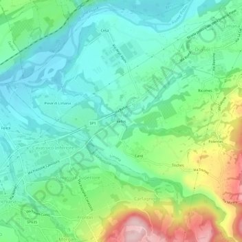 Topografisk kort Refos, højde, terræn
