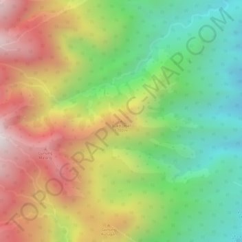 Topografisk kort Bukit Jabal, højde, terræn