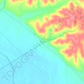 Topografisk kort Atlas, højde, terræn