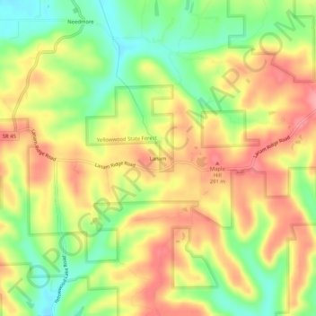Topografisk kort Lanam, højde, terræn