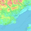 Topografisk kort Cardiff, højde, terræn
