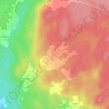 Topografisk kort Öndered, højde, terræn