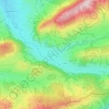 Topografisk kort Missen, højde, terræn