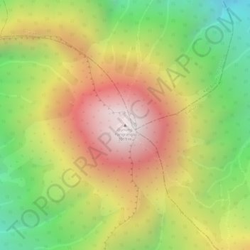 Topografisk kort Pangrango, højde, terræn
