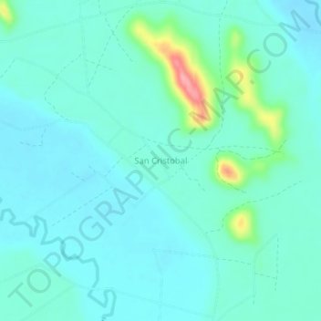 Topografisk kort San Cristobal, højde, terræn