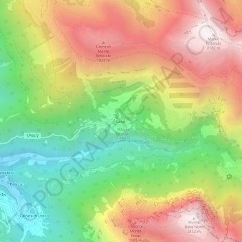Topografisk kort Casali, højde, terræn