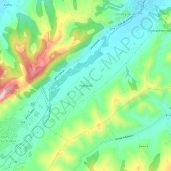 Topografisk kort Pallastrelli, højde, terræn
