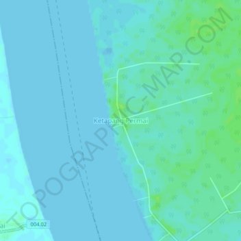 Topografisk kort Ketapang Permai, højde, terræn