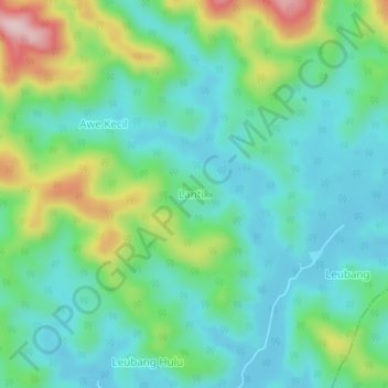 Topografisk kort Lantik, højde, terræn