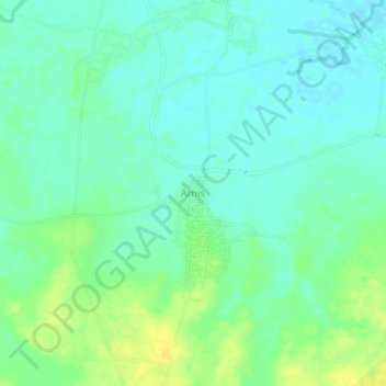Topografisk kort Amis, højde, terræn