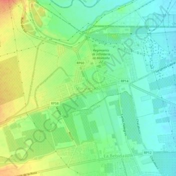 Topografisk kort Marquesado, højde, terræn