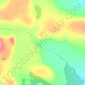 Topografisk kort Lövlund, højde, terræn