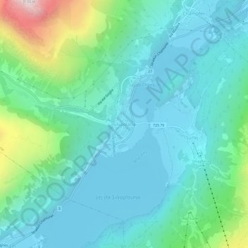 Topografisk kort Silvaplana, højde, terræn