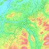 Topografisk kort Bern, højde, terræn