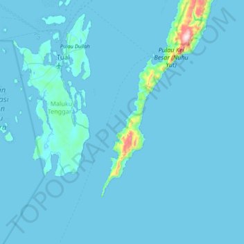 Topografisk kort Aran, højde, terræn