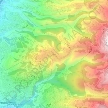 Topografisk kort Fatqa, højde, terræn
