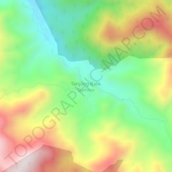 Topografisk kort Tanjung Balik Sumiso, højde, terræn