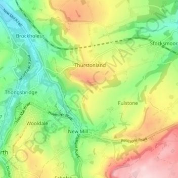 Topografisk kort Biggin, højde, terræn