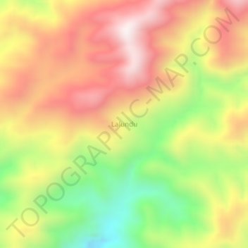 Topografisk kort Lalundu, højde, terræn