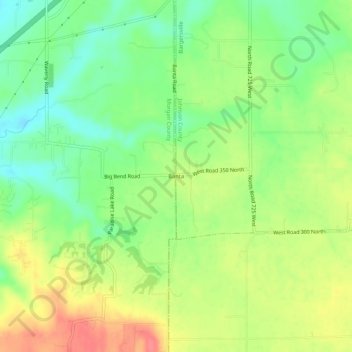 Topografisk kort Banta, højde, terræn