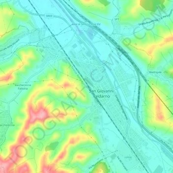 Topografisk kort Vetrivecchi, højde, terræn