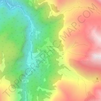 Topografisk kort Cresta, højde, terræn