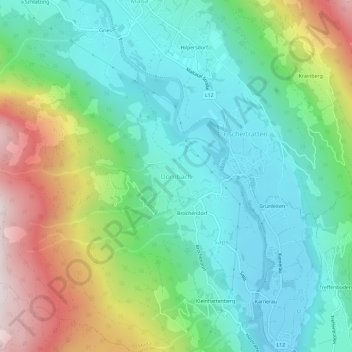 Topografisk kort Dornbach, højde, terræn