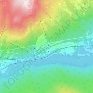 Topografisk kort Tegefjäll, højde, terræn