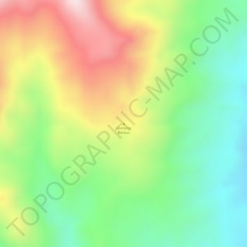 Topografisk kort Gunung Beriun, højde, terræn