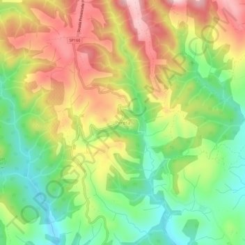 Topografisk kort Pereta, højde, terræn