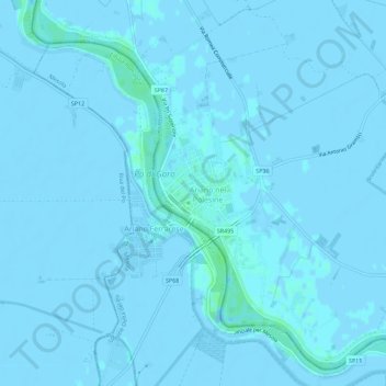 Topografisk kort Ariano, højde, terræn