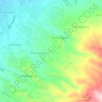 Topografisk kort Godog, højde, terræn