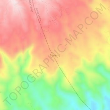 Topografisk kort Seseng, højde, terræn
