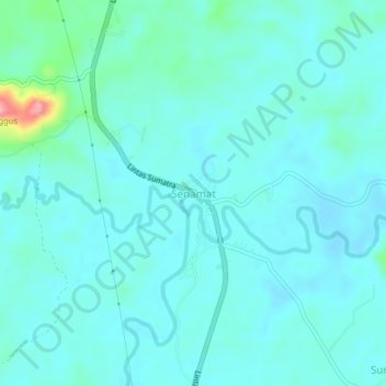 Topografisk kort Senamat, højde, terræn