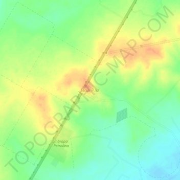 Topografisk kort Boa Paz, højde, terræn