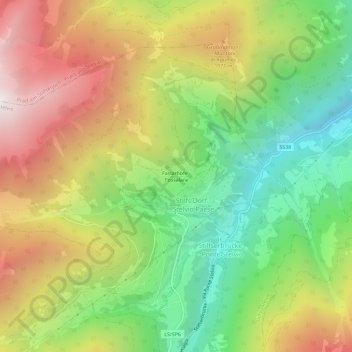 Topografisk kort Faslarhöfe - Fossalara, højde, terræn