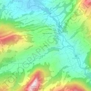 Topografisk kort Laad, højde, terræn