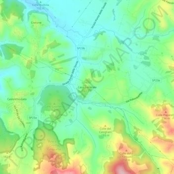 Topografisk kort Casa Generale, højde, terræn