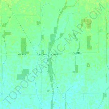 Topografisk kort Raleigh, højde, terræn