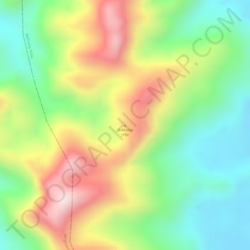 Topografisk kort Gunung Jelai, højde, terræn